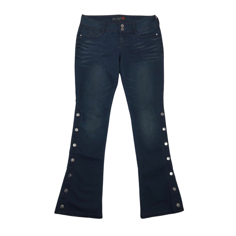 Vintage Y2K G by Guess Dark Wash Blue Bootcut Flare Jeans Snap Stud 29